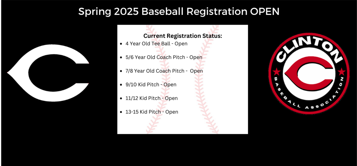 Spring 2025 Baseball  - Registration Open